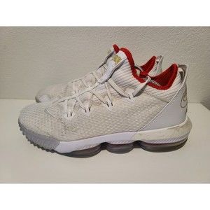 Nike Air LeBron 16 XVI Low Draft Day Shoes Mens Sz 10.5 Red/ White C12668-100
